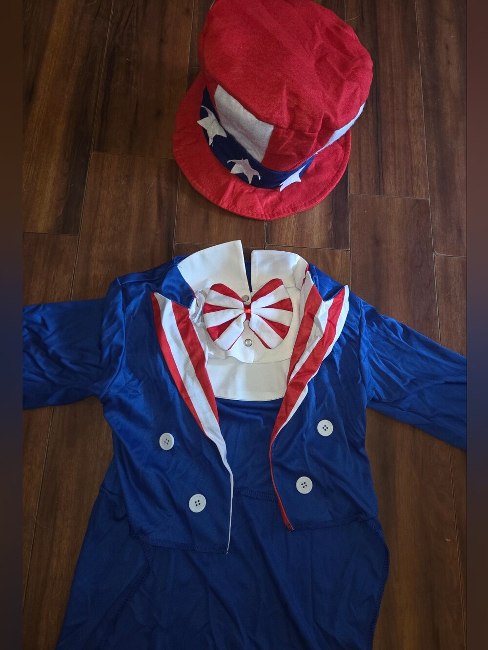 EUC Rubie's Patriotic Uncle Sam Kids Costume Red White Blue Size 8/10 - Picture 3 of 4